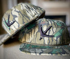 American Flyway Waterfowl Old School Camo Vintage Rope Old Rope Hat Green Leaf Mossy Oak w- Turkey Tracks