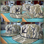 American Flyway Waterfowl Old School Camo Vintage Rope Old Rope Hat Green Leaf Mossy Oak w- Turkey Tracks