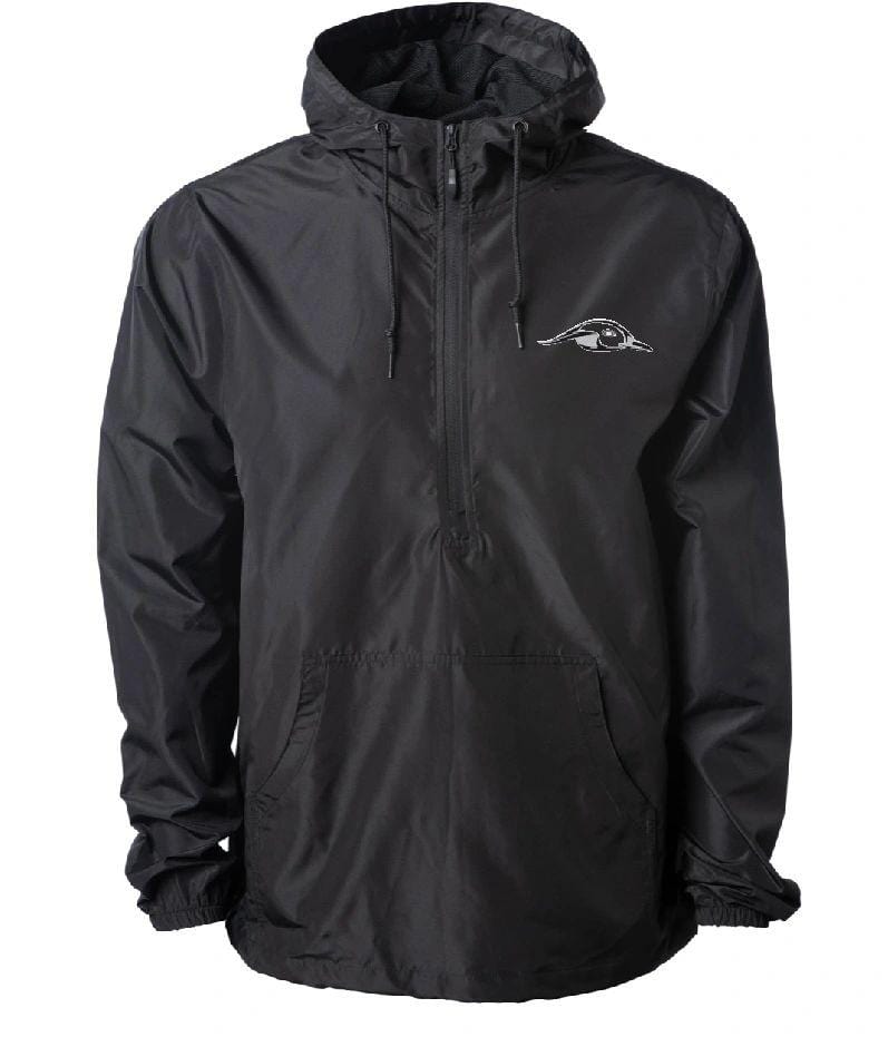 American Flyway Waterfowl Outerwear AF Waterfowl Black Lightweight 1-4 Zip Pullover Windbreaker Jacket - Water Resistant