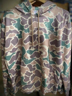 American Flyway Waterfowl Outerwear AF Waterfowl Old School Green and Brown Performance Hoodie