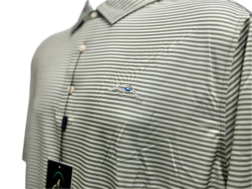 American Flyway Waterfowl Polo Shirts Small AFW Twill with Moss Stripe