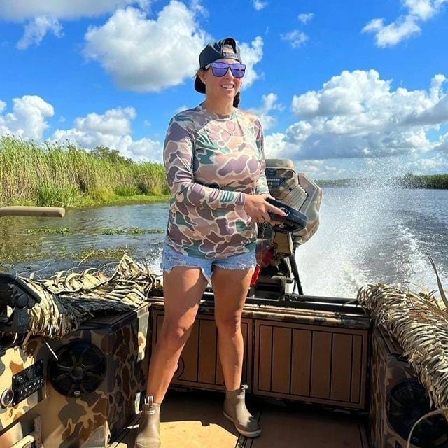 American Flyway Waterfowl Shirts AF Waterfowl Old School w- Green and Brown Performance Long Sleeve Shirt