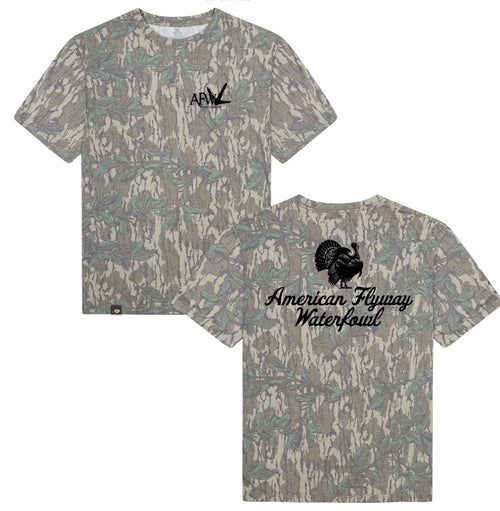 American Flyway Waterfowl Small AFW Outdoors Turkey Greenleaf Mossy Oak Tee