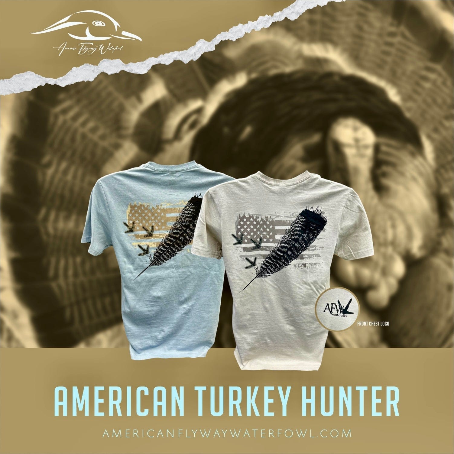 American Flyway Waterfowl TShirt The All American Turkey Tee