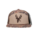 American Flyway Waterfowl Youth 7 Panel Youth 7 Panel Brown Old School 3 D Puff Deer Head w/ Brown Mesh