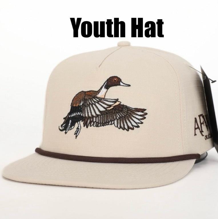American Flyway Waterfowl Youth Vintage Rope Hat Youth Light Khaki Pintail RipStop Hat