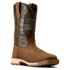 ARIAT Boots Ariat Men's Brown Activator Patriot Wide Square Toe Steel Toe Work Boot 10080468