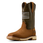 ARIAT Boots Ariat Men's Brown Activator Patriot Wide Square Toe Steel Toe Work Boot 10080468