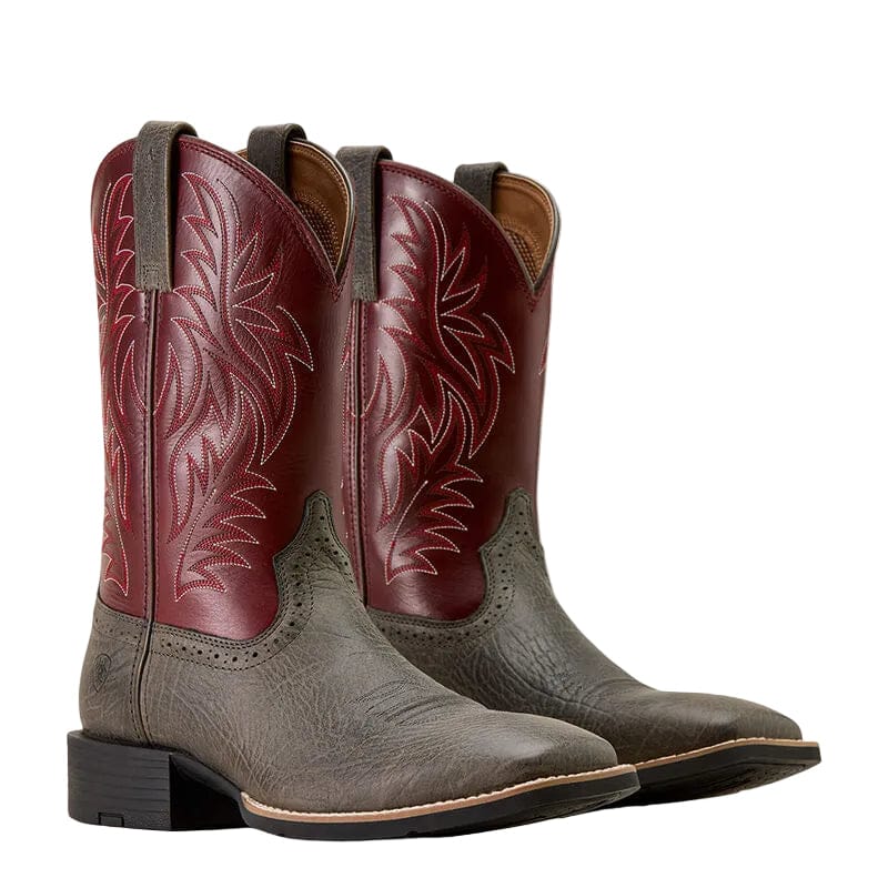 ARIAT Boots Ariat Men's Charcoal Grey Hippo Print Sport Western Cowboy Boot 10074223