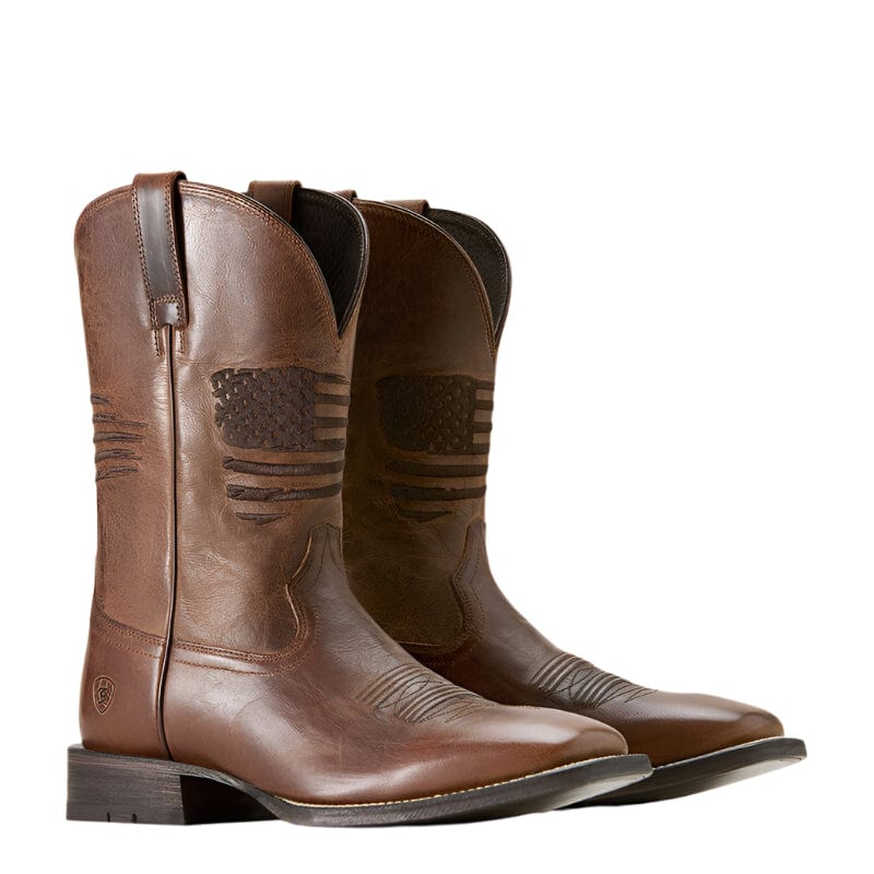 ARIAT Boots Ariat Men's Circuit Patriot Weathered Tan Western Boots 10029699