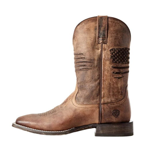 ARIAT Boots Ariat Men's Circuit Patriot Weathered Tan Western Boots 10029699