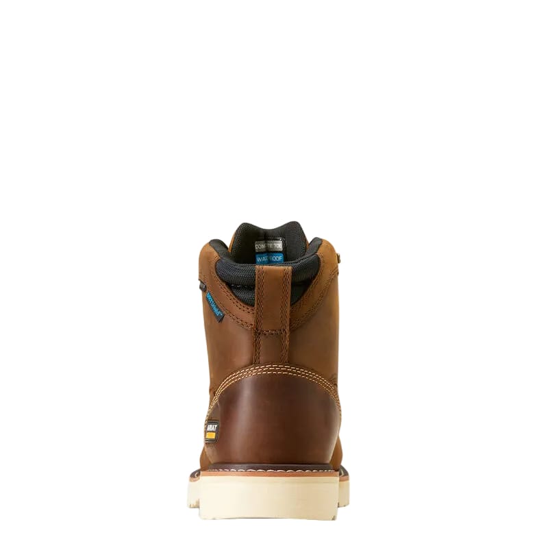 ARIAT Boots Ariat Men's Distressed Brown Rebar 6" Waterproof Comp Toe Work Boot 10046876