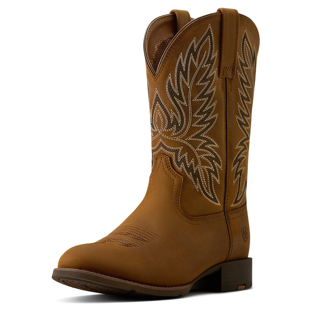 ARIAT Boots Ariat Men's Distressed Brown Sport Stockman U Toe Cowboy Boot 10080534