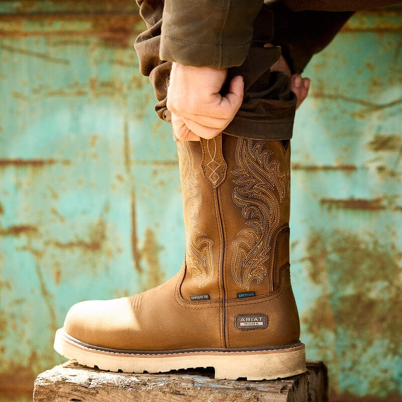 ARIAT Boots Ariat Men's Distressed Brown Waterproof Activator Argo Comp Toe Work Boots 10063861