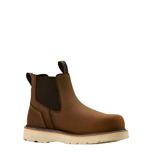 ARIAT Boots Ariat Men's Rebar Wedge Distressed Brown Chelsea Waterproof Composite Toe Work Boot 10061115