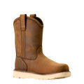 ARIAT Boots Ariat Men's Rebar Wedge Pull-On Distressed Brown Waterproof Work Boot 10053612