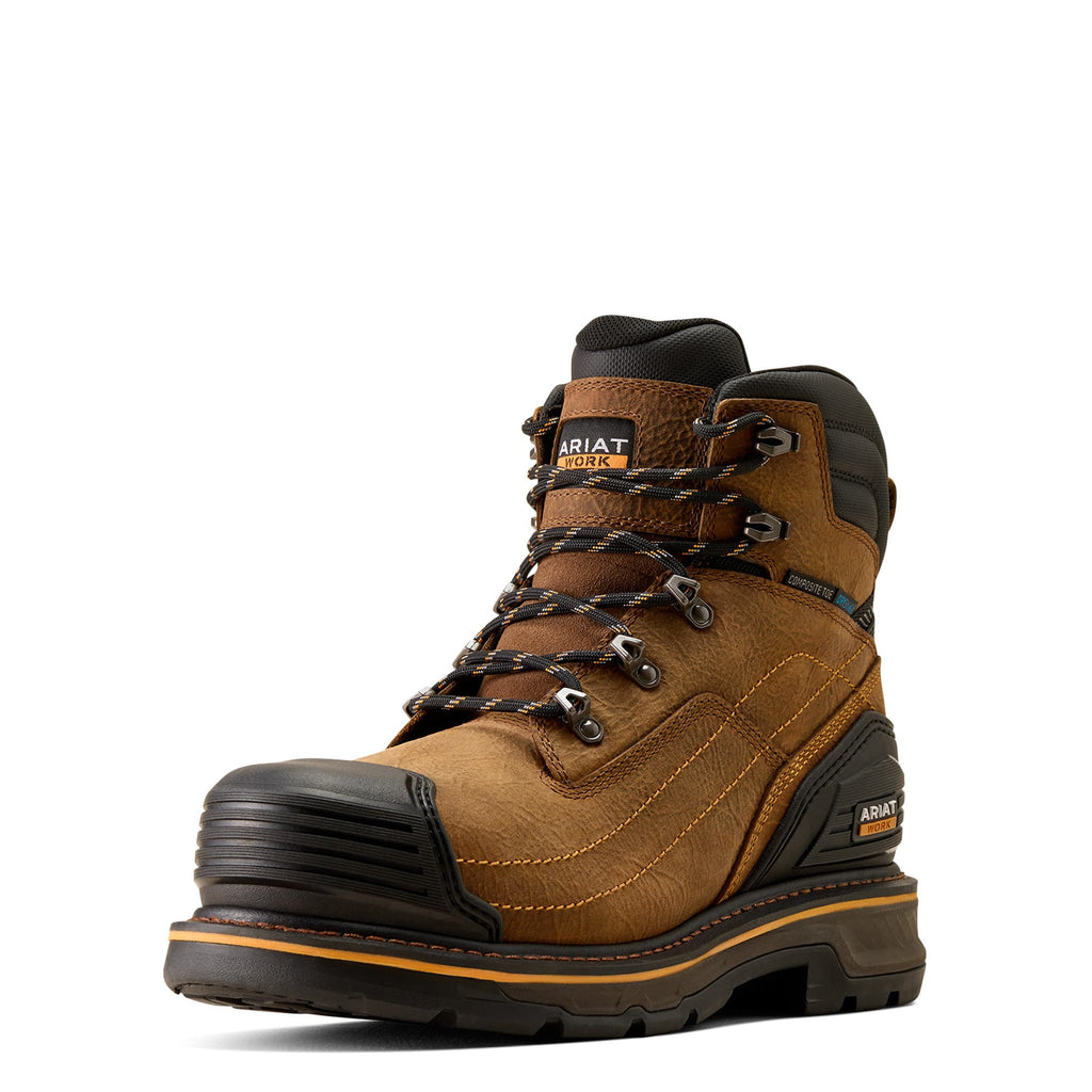 ARIAT Boots Ariat Men's Rye Brown Stump Jumper 6" Waterproof Composite Toe Work Boot 10080453
