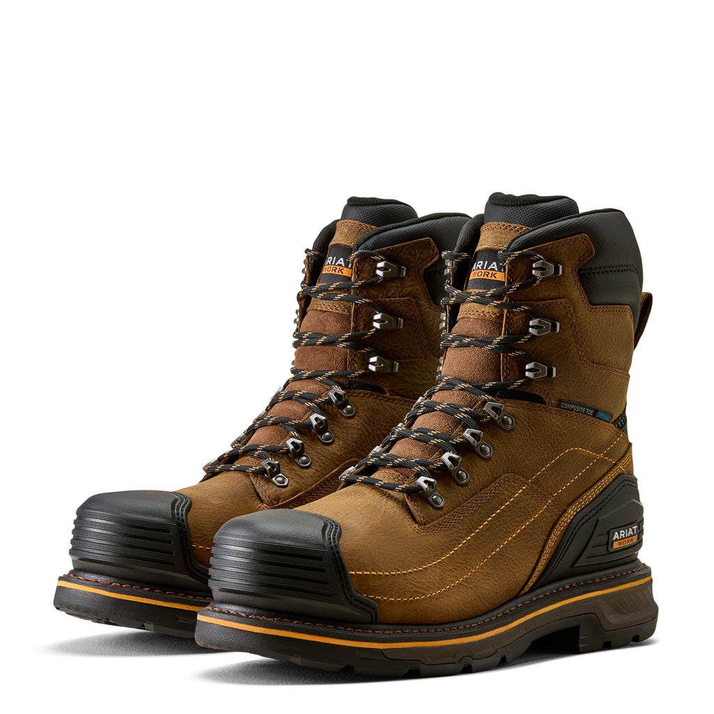ARIAT Boots Ariat Men's Rye Brown Stump Jumper 8" Waterproof Composite Toe Work Boot 10080454