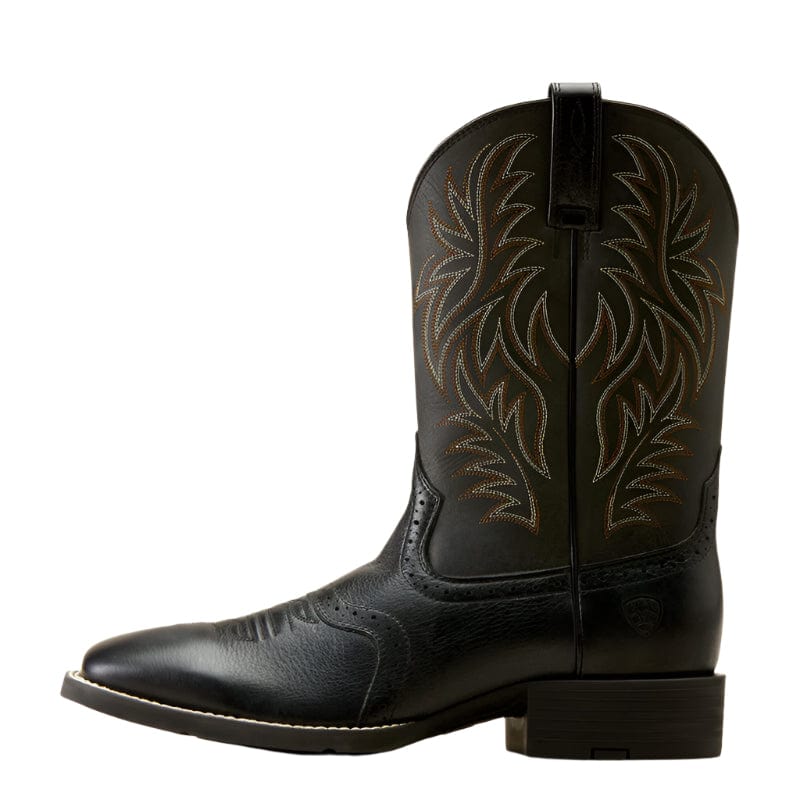 ARIAT Boots Ariat Men's Sport Wide Black Deertan Square Toe Cowboy Boot 10016292