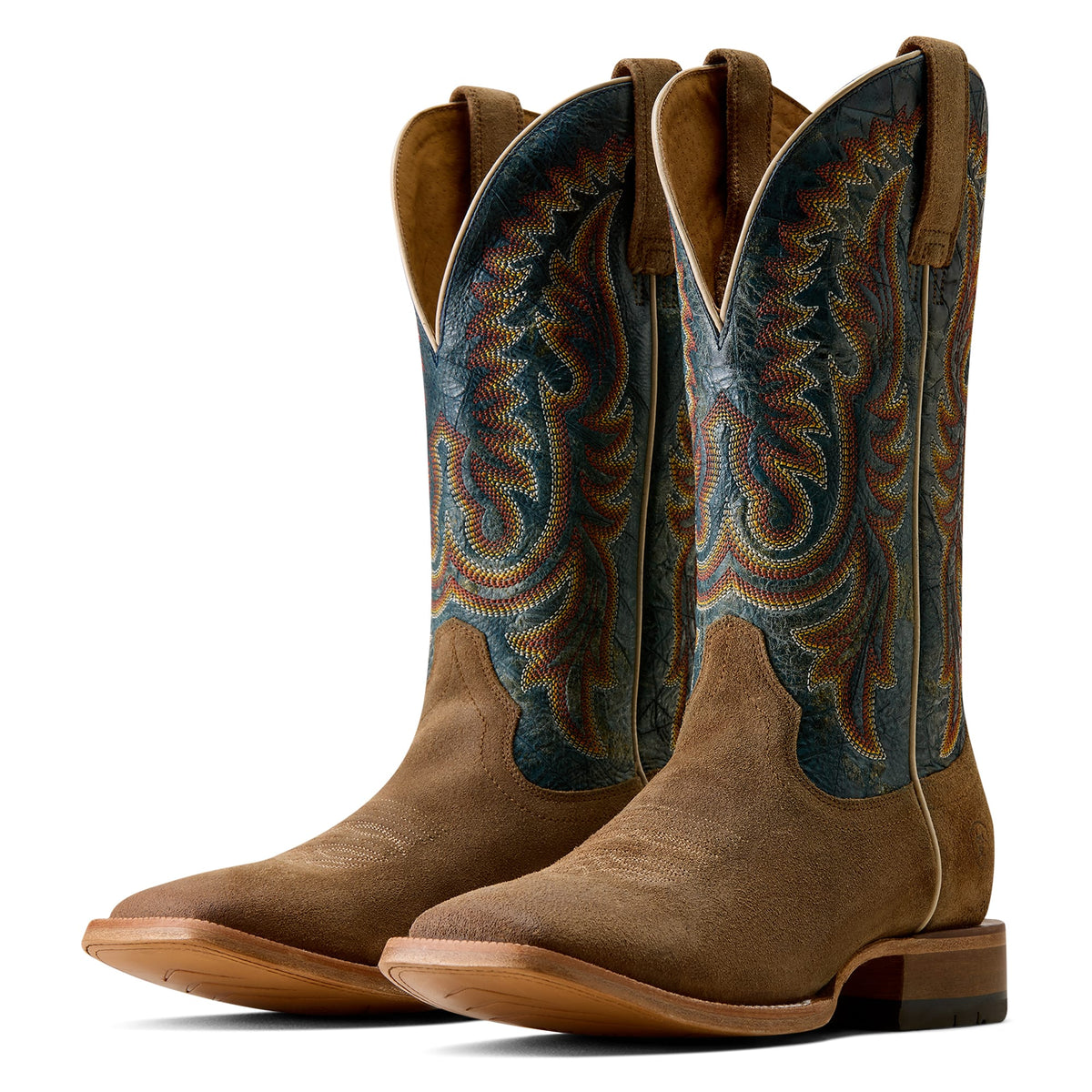 ARIAT Boots Ariat Men's Timber Tan Roughout Slatewood Wide Square Toe Cowboy Boot 10080542