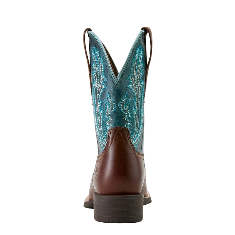 ARIAT Boots Ariat Women's Oiled Teak and Loyal Blue Round Up Western Boot 10064073