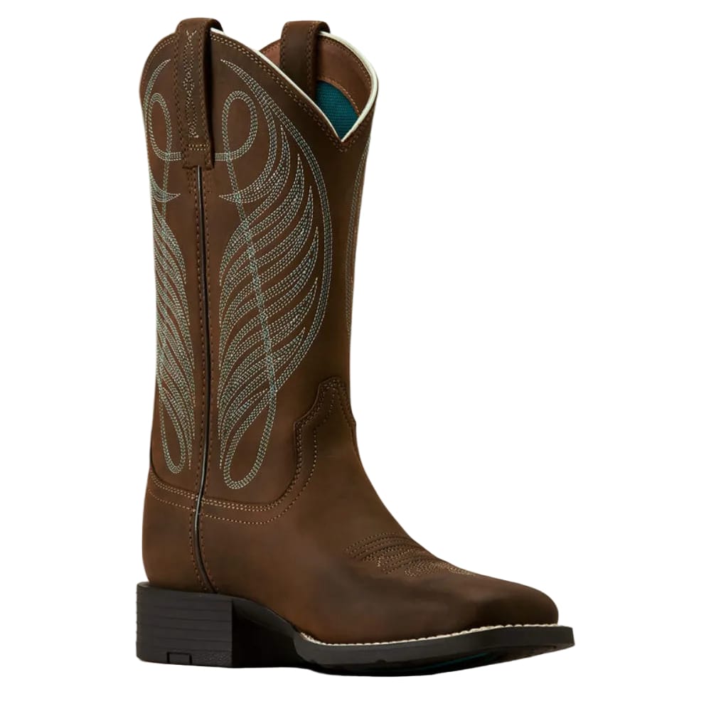 ARIAT Boots Ariat Women's Powder Brown Round Up Wide Square Toe Western Boot 10018528