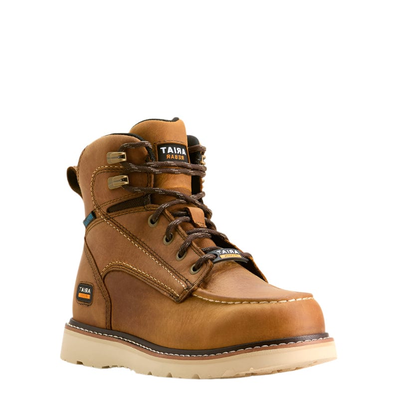 ARIAT Boots Ariat Women's Rebar Wedge Antique Brown Moc Toe Waterproof Work Boot 10053718