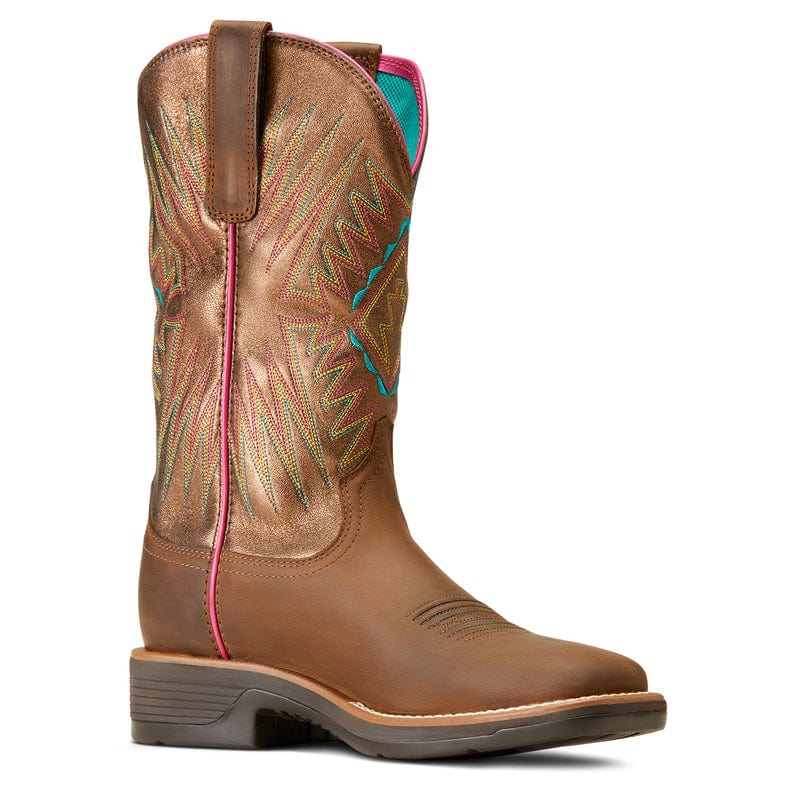 ARIAT Boots Ariat Women's Ridgeback Distressed Tan Square Toe Western Boot 10047059