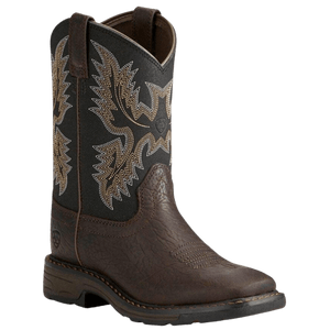 ARIAT INTERNATIONAL, INC. Boots Ariat Kid's Bruin Brown WorkHog Wide Square Toe Boots 10021452