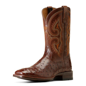 ARIAT INTERNATIONAL, INC. Boots Ariat Men's Barley Ultra Dark Tabac Full Quill Ostrich Square Toe Exotic Western Boots 10046961