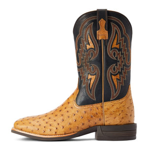 ARIAT INTERNATIONAL, INC. Boots Ariat Men's Dagger Antique Saddle Full Quill Ostrich Square Toe Exotic Western Boots 10042474