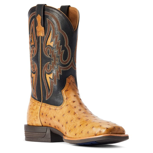ARIAT INTERNATIONAL, INC. Boots Ariat Men's Dagger Antique Saddle Full Quill Ostrich Square Toe Exotic Western Boots 10042474