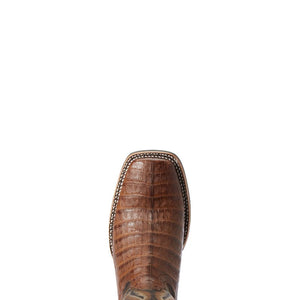 ARIAT INTERNATIONAL, INC. Boots Ariat Men's Double Down Caramel Caiman Belly Exotic Square Toe Western Boots 10034030