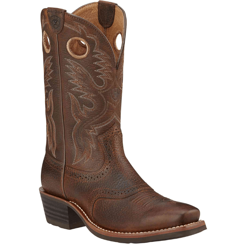 Ariat Heritage Roughstock Mens Size 7.5 D Brown Leather Buckaroo Cowboy  Boots