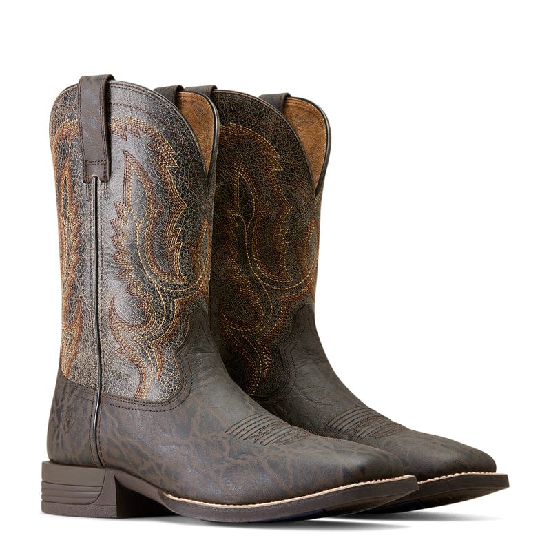 ARIAT INTERNATIONAL, INC. Boots Ariat Men's Steadfast Chocolate Elephant Print-Crinkled Grey Western Boots 10046977