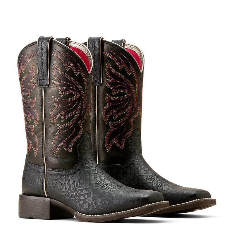 ARIAT INTERNATIONAL, INC. Boots Ariat Women's Buckley Black Blanket Emboss Square Toe Western Boots 10050885