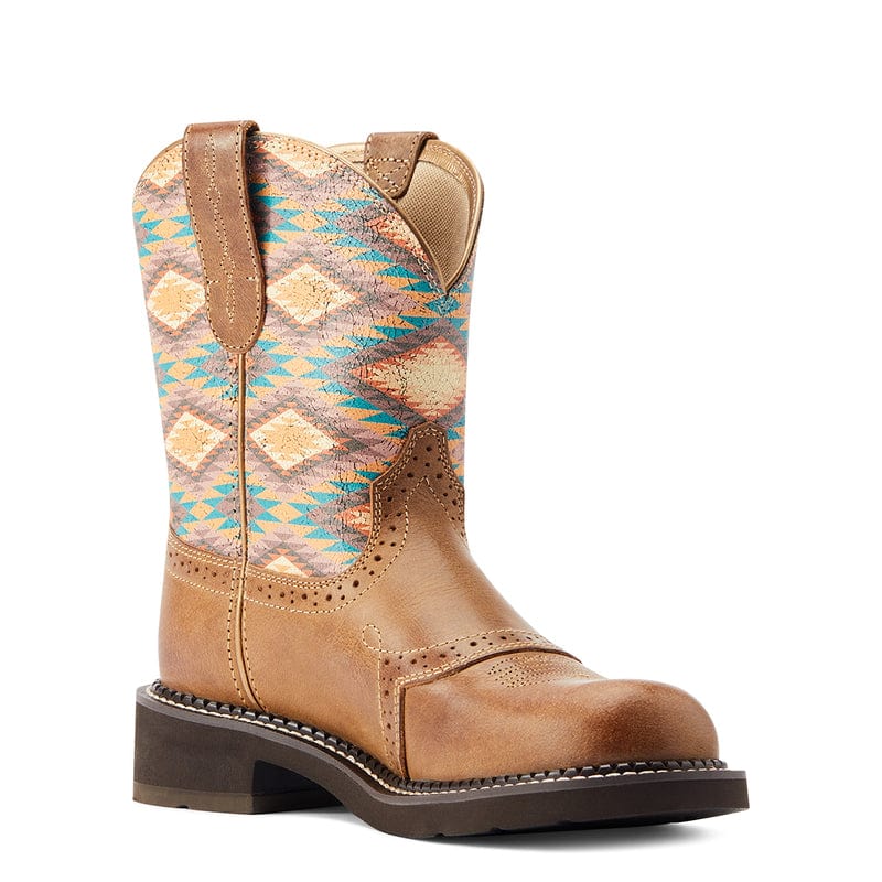 ARIAT INTERNATIONAL, INC. Boots Ariat Women's Fatbaby Heritage Farrah Coastal Tan/Blanket Print Western Boots 10044438