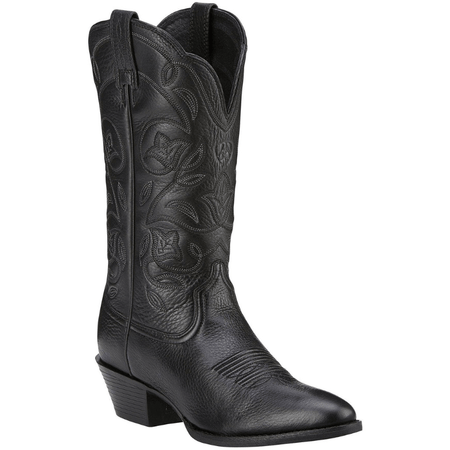 Ariat Women s Heritage Black Deertan R Toe Western Cowgirl Boots