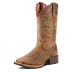 ARIAT INTERNATIONAL, INC. Boots Ariat Women's Hybrid Rancher Distressed Brown Square Toe Western Boots 10018527