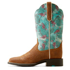 ARIAT INTERNATIONAL, INC. Boots Ariat Women's Round Up Embossed Chestnut Wide Square Toe Western Boots 10051037