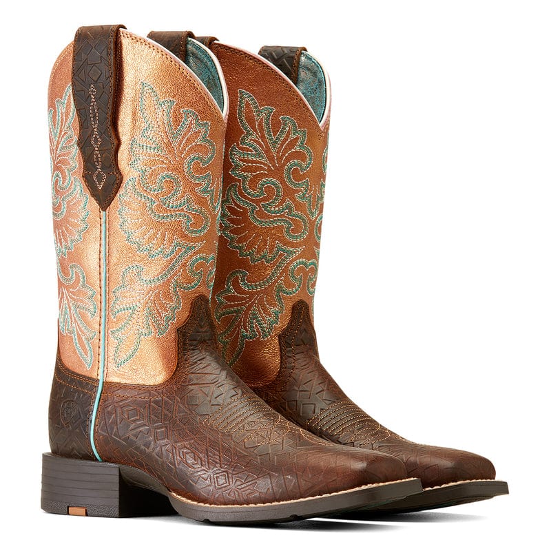 ARIAT INTERNATIONAL, INC. Boots Ariat Women's Round Up Toasted Blanket Emboss Square Toe Western Boots 10047039