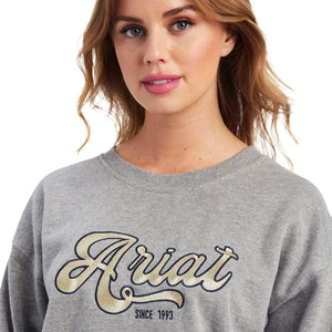 ARIAT INTERNATIONAL, INC. Outerwear Ariat Women's REAL Heather Grey Metallic Varsity Logo Sweatshirt 10041817