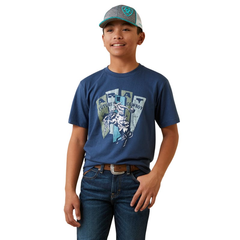 ARIAT INTERNATIONAL, INC. Shirts Ariat Boys Cowboy Planks Light Navy Graphic T-Shirt 10047653