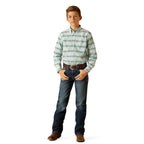 ARIAT INTERNATIONAL, INC. Shirts Ariat Boys Jefferson Ice Green Classic Fit Long Sleeve Shirt 10051398