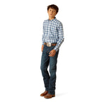 ARIAT INTERNATIONAL, INC. Shirts Ariat Boys Pro Series Phoniex Blue Classic Fit Long Sleeve Shirt 10048656