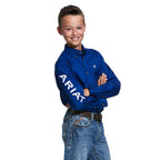 ARIAT INTERNATIONAL, INC. Shirts Ariat Boys Team Logo Twill Blue Classic Fit Shirt 10030164