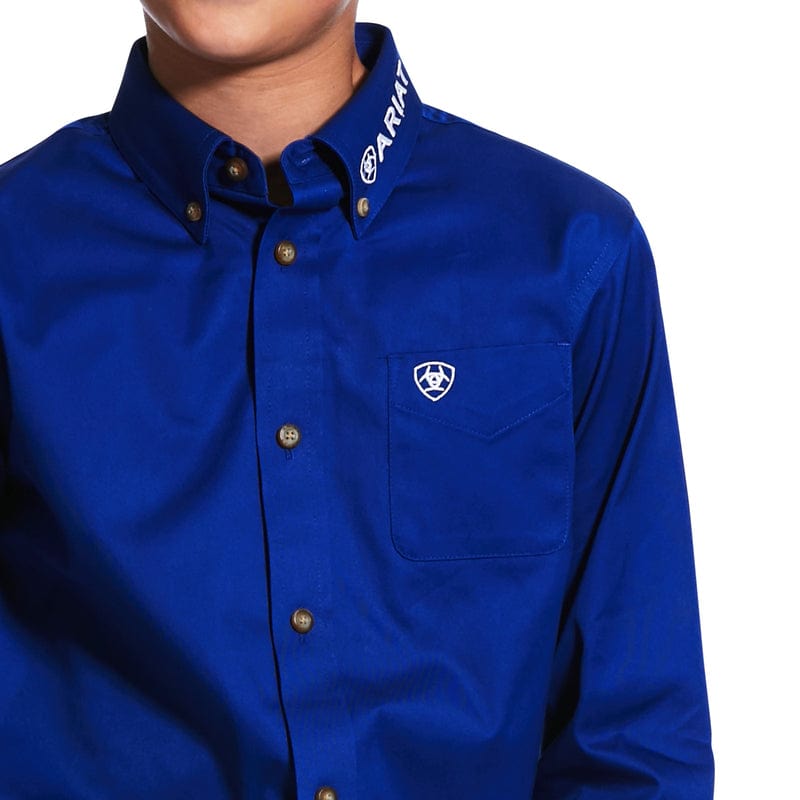 ARIAT INTERNATIONAL, INC. Shirts Ariat Boys Team Logo Twill Blue Classic Fit Shirt 10030164