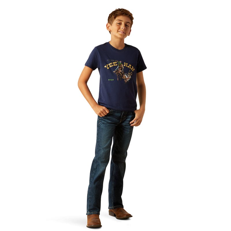 ARIAT INTERNATIONAL, INC. Shirts Ariat Boys Yeehaw Dark Navy Short Sleeve Graphic T-Shirt 10051430