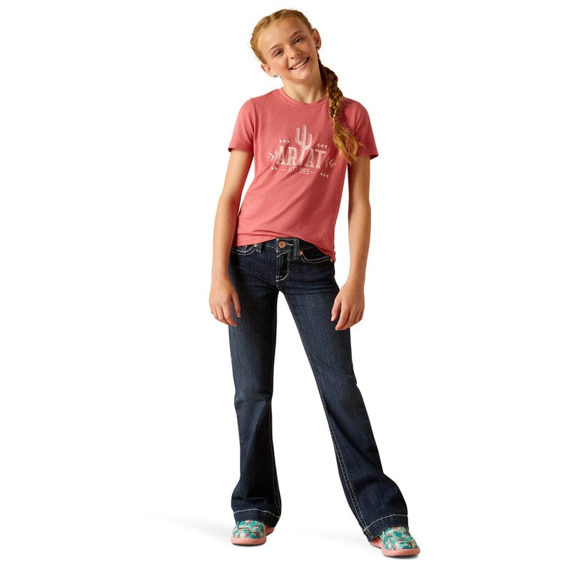 ARIAT INTERNATIONAL, INC. Shirts Ariat Girls Cactus Slate Rose Graphic T-Shirt 10048593