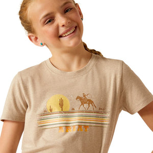 ARIAT INTERNATIONAL, INC. Shirts Ariat Girls Cowgirl Desert Oatmeal Heather Graphic T-Shirt 10048592